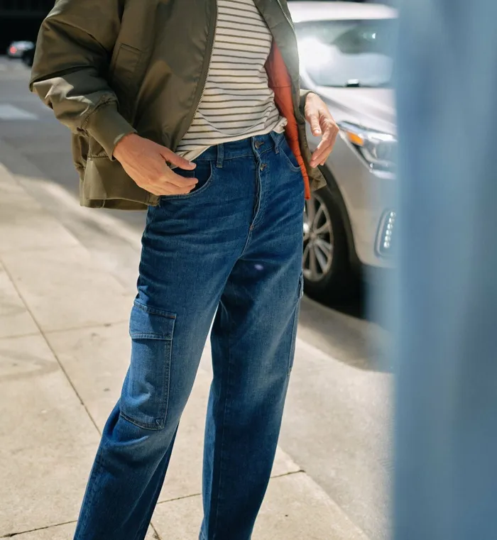 MOS MOSH Jeans Women MMAdeline Stina Cargo Jeans Blue MOS MOSH Jeans Women MMAdeline Stina Cargo Jeans Blue