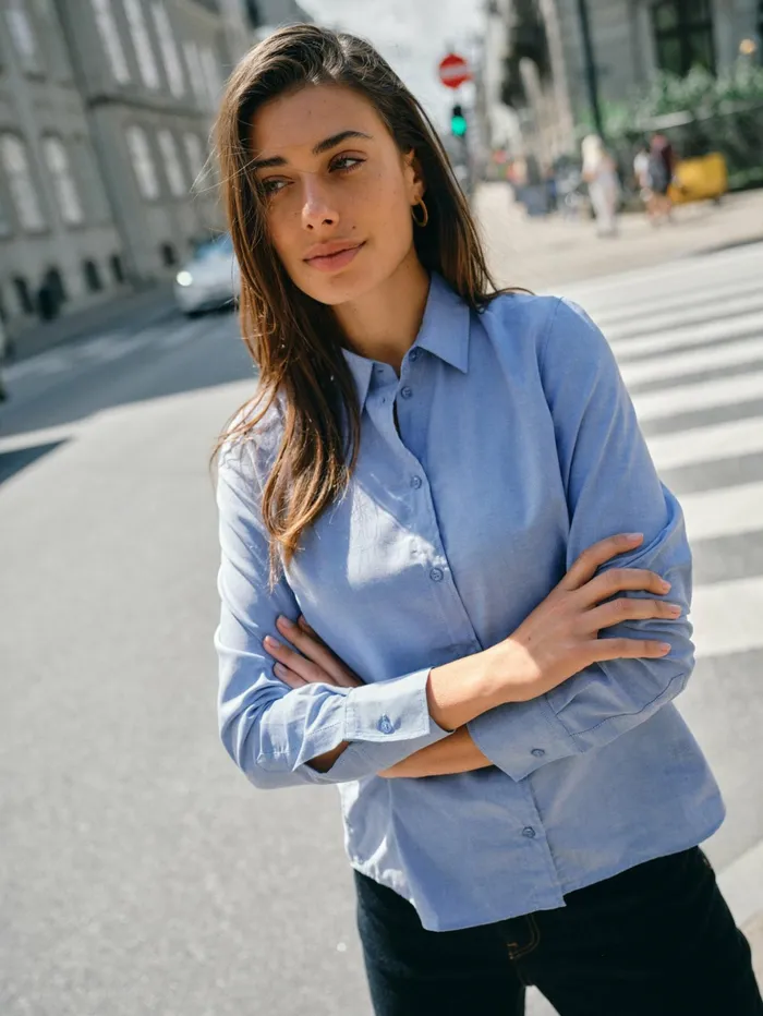 MOS MOSH Shirts Women MMAnica Oxford Shirt Velvet Morning