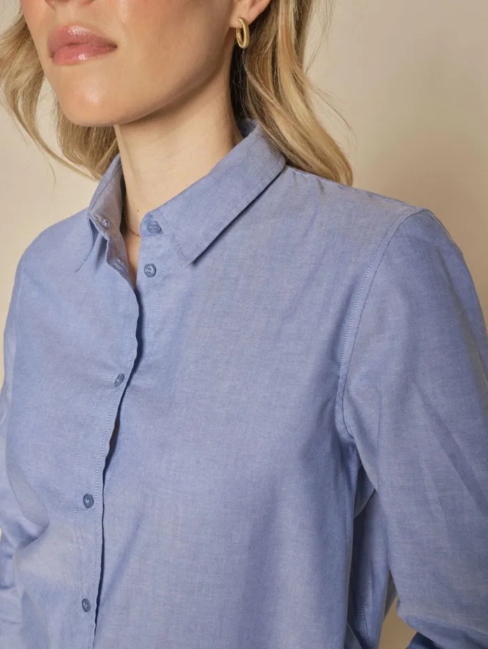 MOS MOSH Shirts Women MMAnica Oxford Shirt Velvet Morning MOS MOSH Shirts Women MMAnica Oxford Shirt Velvet Morning
