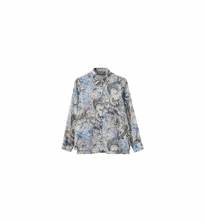 MOS MOSH Shirts Women MMEike Agua Voille Shirt Set Sail MOS MOSH Shirts Women MMEike Agua Voille Shirt Set Sail