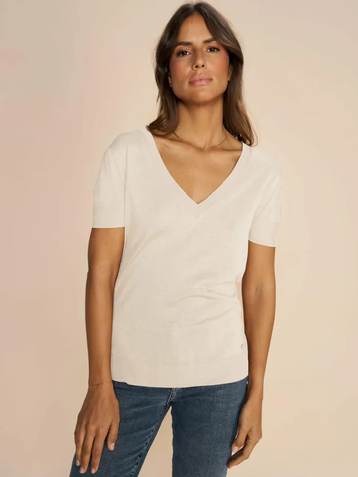 MOS MOSH Tees Women MMSink OSS Tee Ecru MOS MOSH Tees Women MMSink OSS Tee Ecru