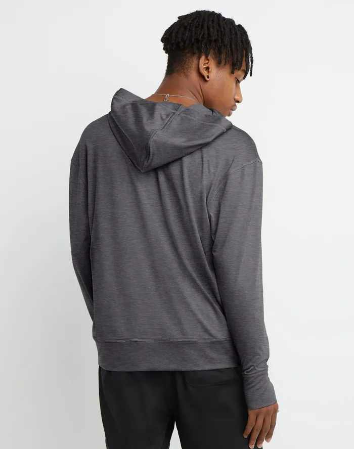 Mvp All Day 14 Zip Hoodie Railroad Grey Heather Men Champion Hoodies and Sweatshirts