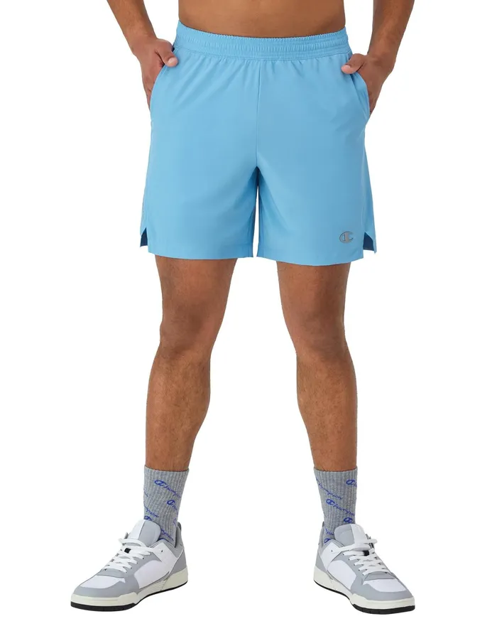 Mvp Athletic Shorts Moisture Wicking C Logo 7034 Raindrop Blue Men Champion Shorts