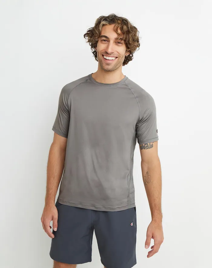 Mvp Mesh Tee C Patch Titanium Grey Men Champion TShirts and Tops