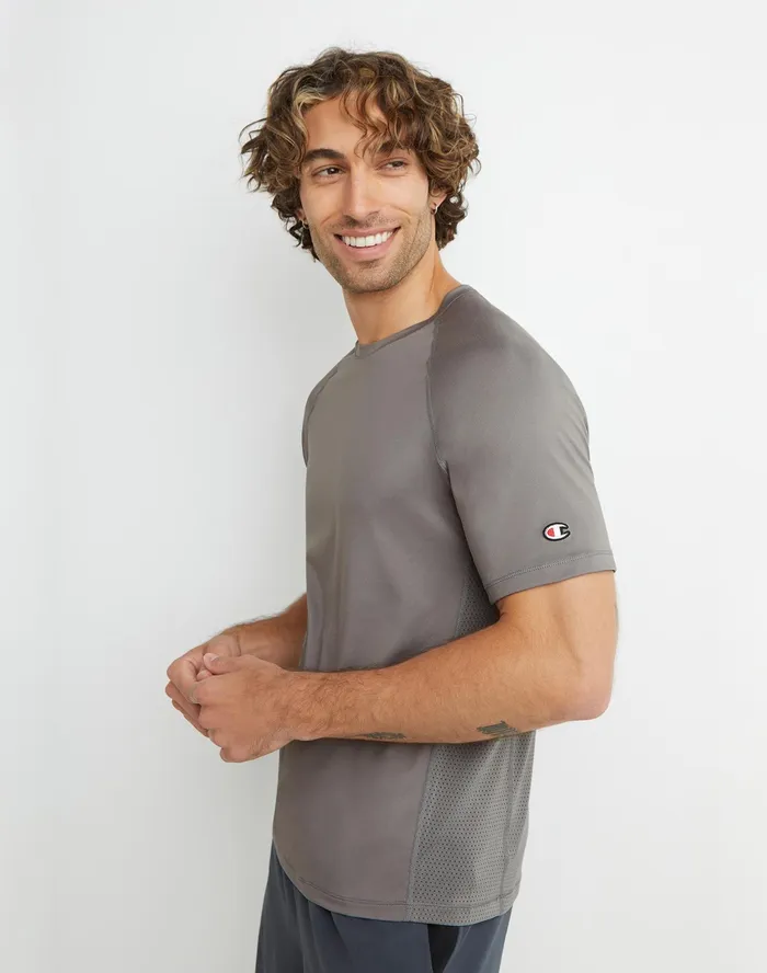 Mvp Mesh Tee C Patch Titanium Grey Men Champion TShirts and Tops