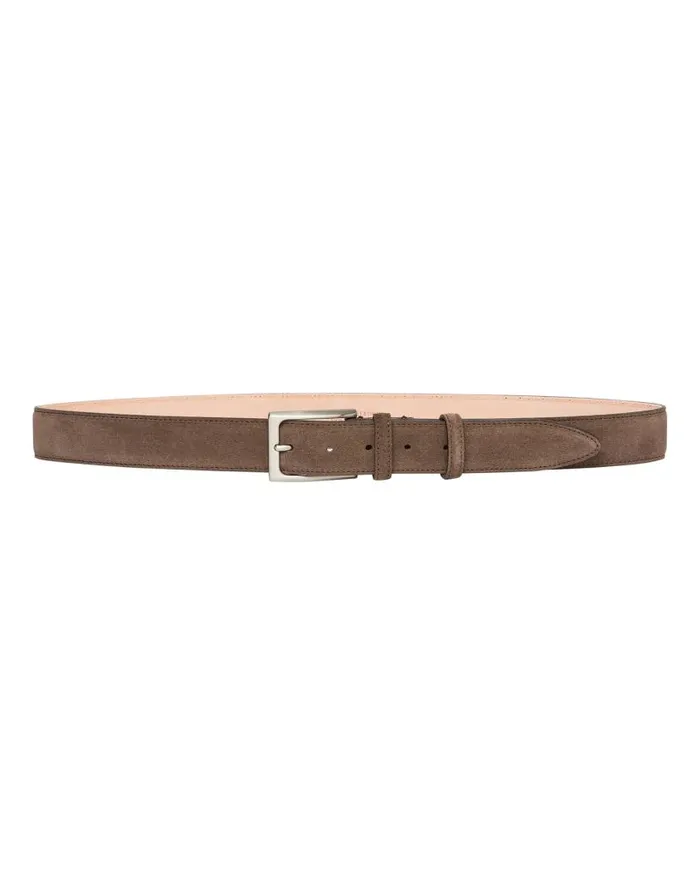 NPeal Belts Men Suede Belt Brown