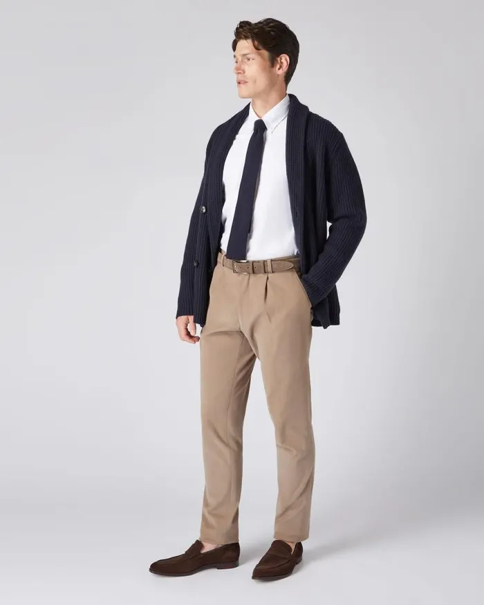 NPeal Belts Men Suede Belt Brown