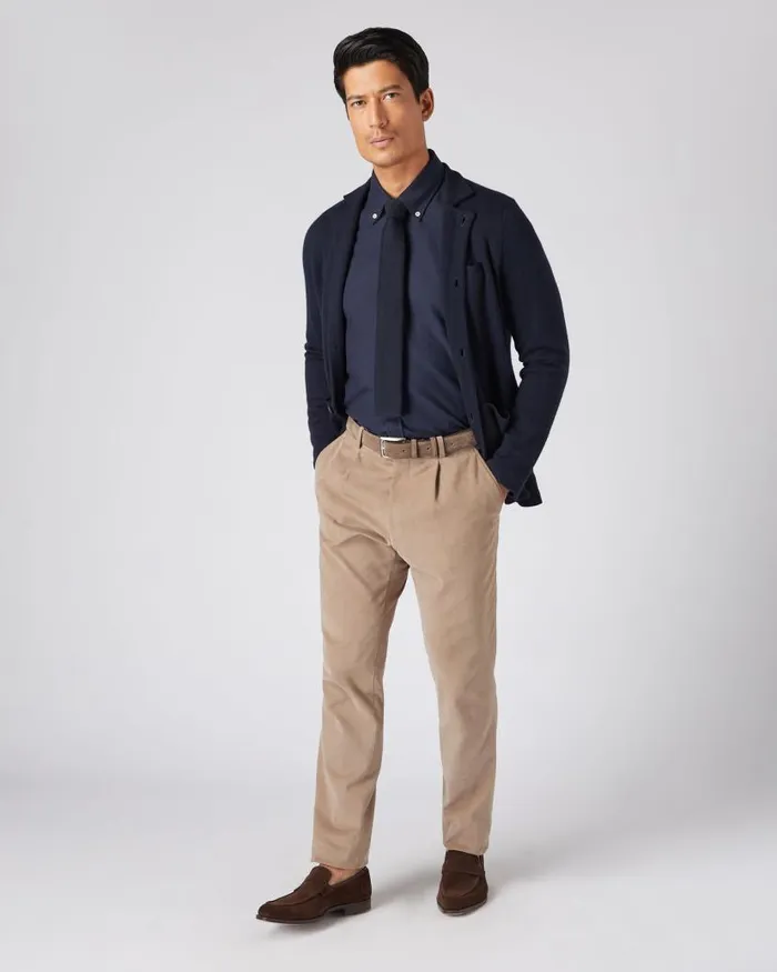NPeal Belts Men Suede Belt Brown