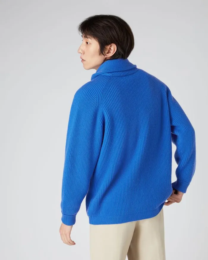 NPeal Cardigans Men Kensington Cashmere Cardigan Sonic Blue