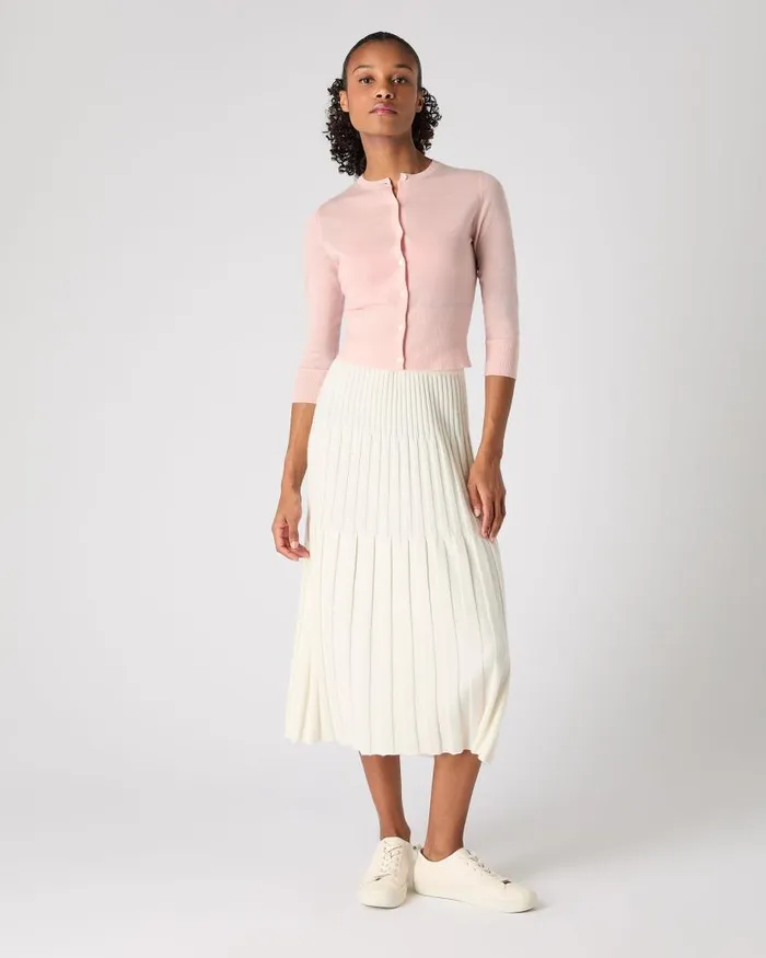 NPeal Cardigans Women Darcie Superfine Cashmere Cropped Cardigan Blush Pink