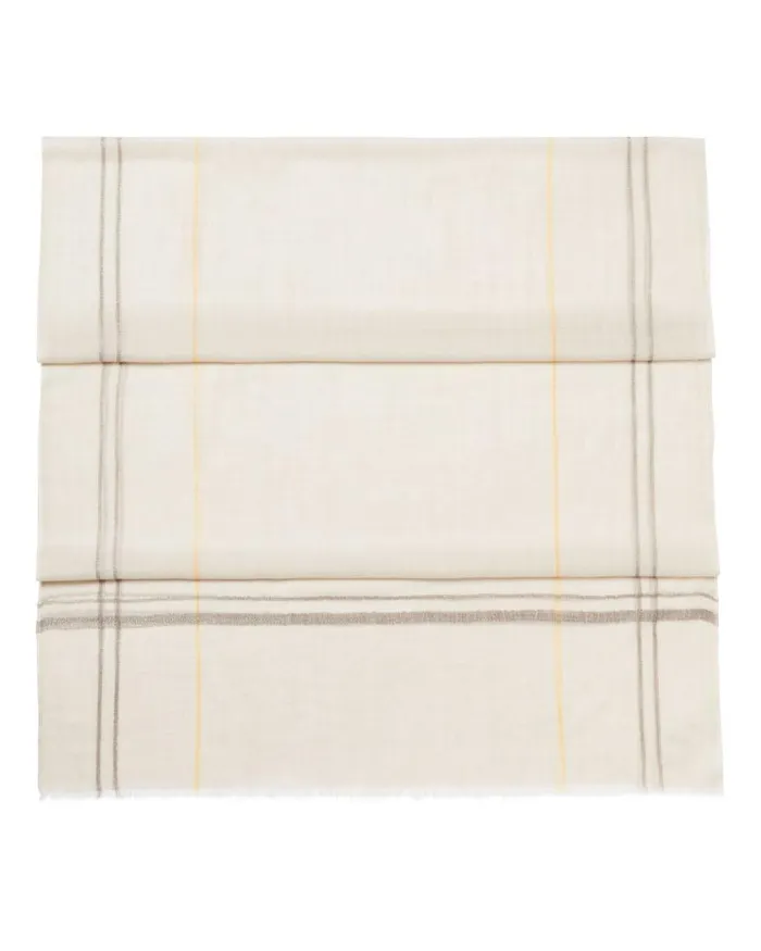 NPeal Cashmere Scarves Women Check Cashmere Pashmina Beige Brown