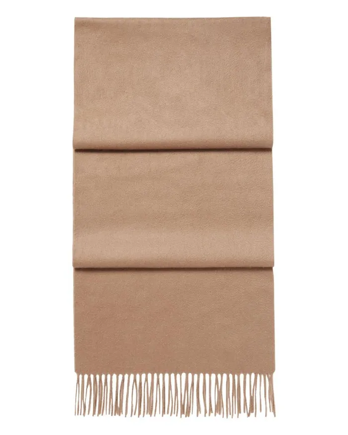 NPeal Cashmere Scarves WomenMen Unisex Large Woven Cashmere Scarf Dark Tan Brown