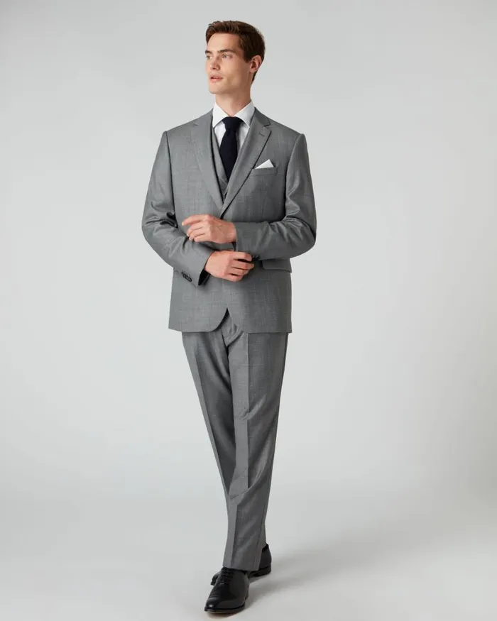 NPeal Coats and Jackets Men 007 Woven 3 Piece Suit Grey