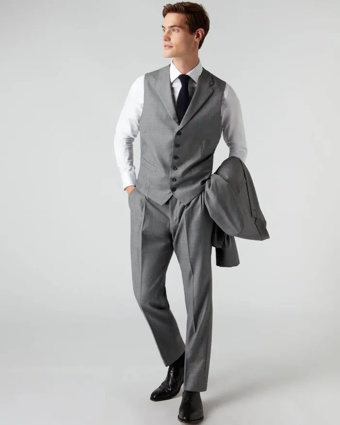 NPeal Coats and Jackets Men 007 Woven 3 Piece Suit Grey