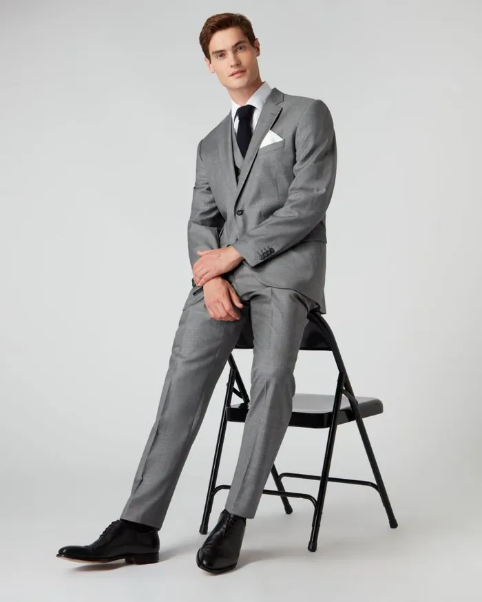 NPeal Coats and Jackets Men 007 Woven 3 Piece Suit Grey