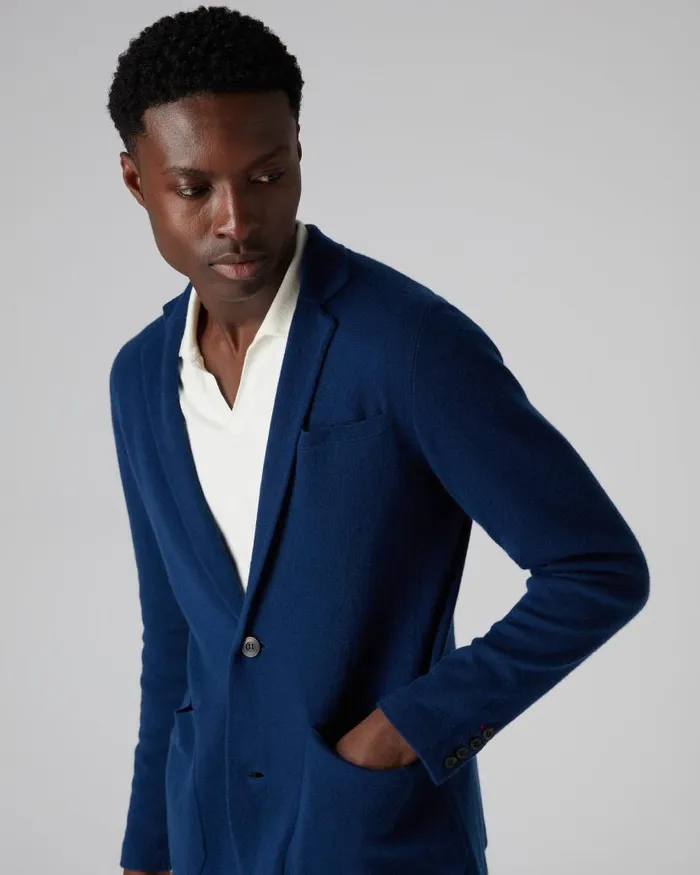 NPeal Coats and Jackets Men Marlborough Fine Gauge Cashmere Jacket French Blue