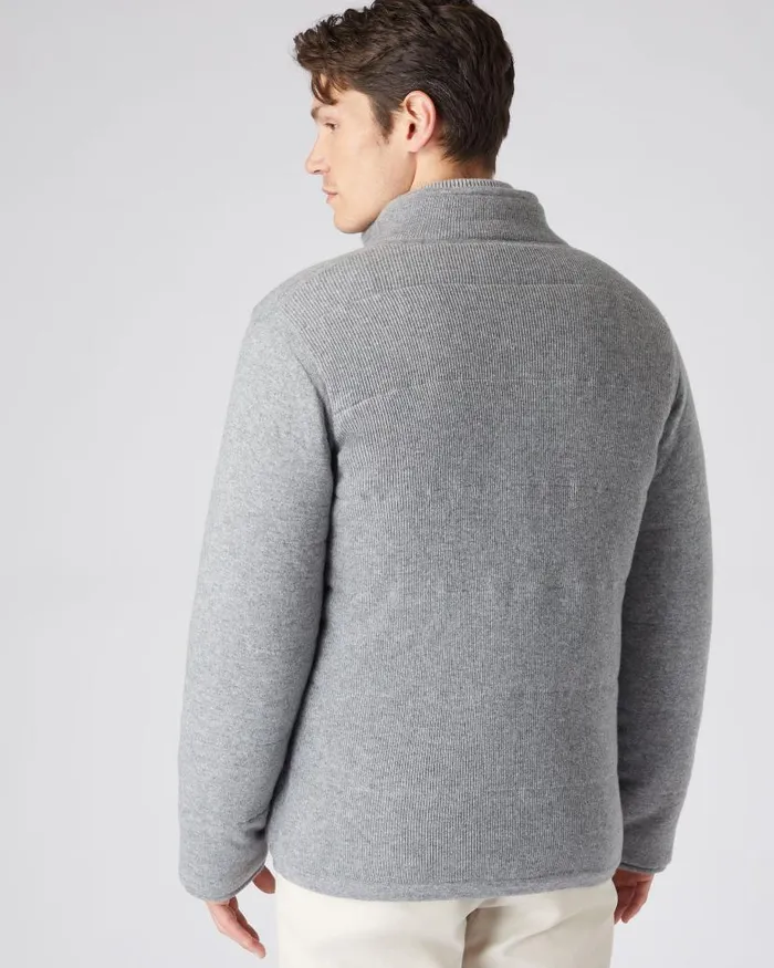 NPeal Coats and Jackets Men Rib Padded Cashmere Jacket Flannel Grey