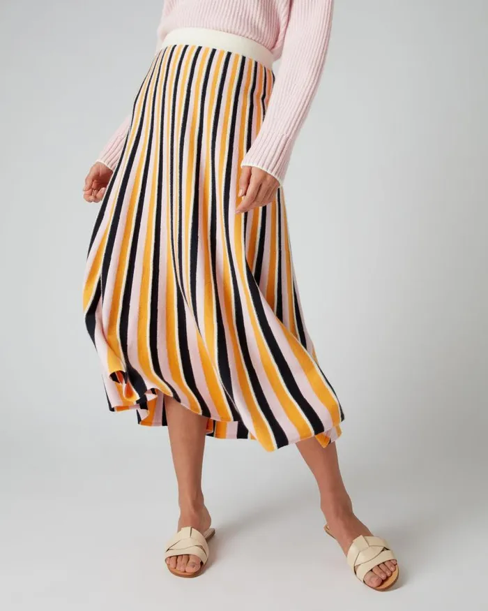 NPeal Dresses and Skirts Women Stripe Midi Skirt Multi