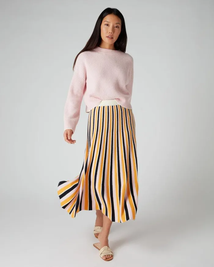 NPeal Dresses and Skirts Women Stripe Midi Skirt Multi