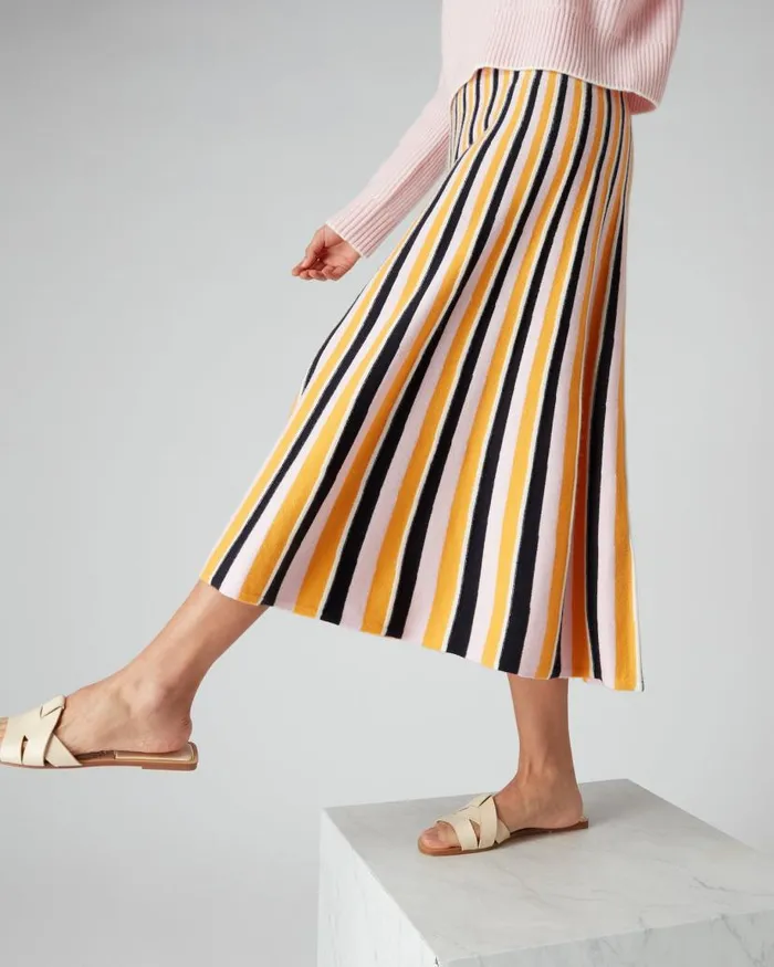 NPeal Dresses and Skirts Women Stripe Midi Skirt Multi
