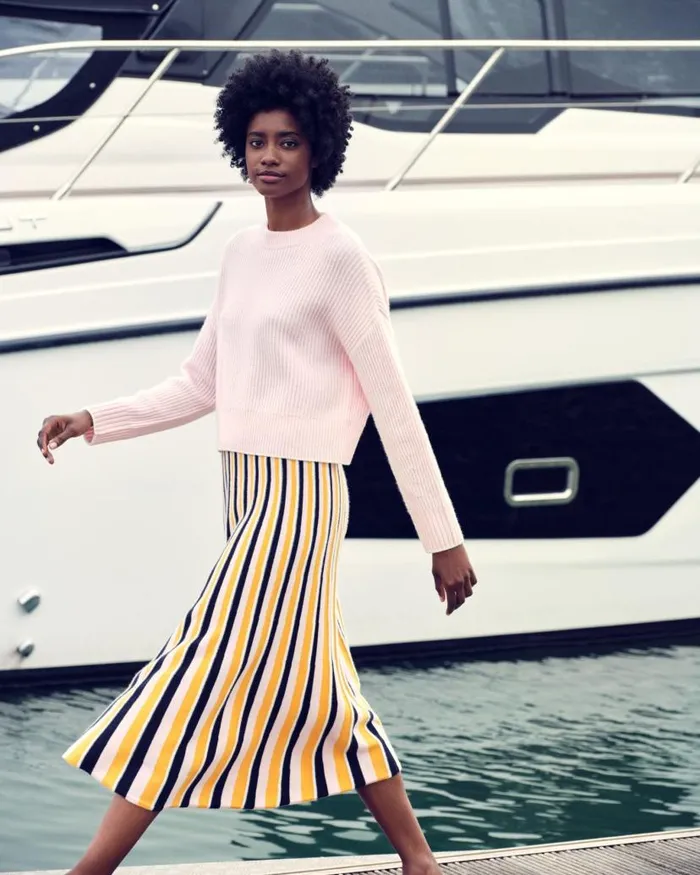 NPeal Dresses and Skirts Women Stripe Midi Skirt Multi