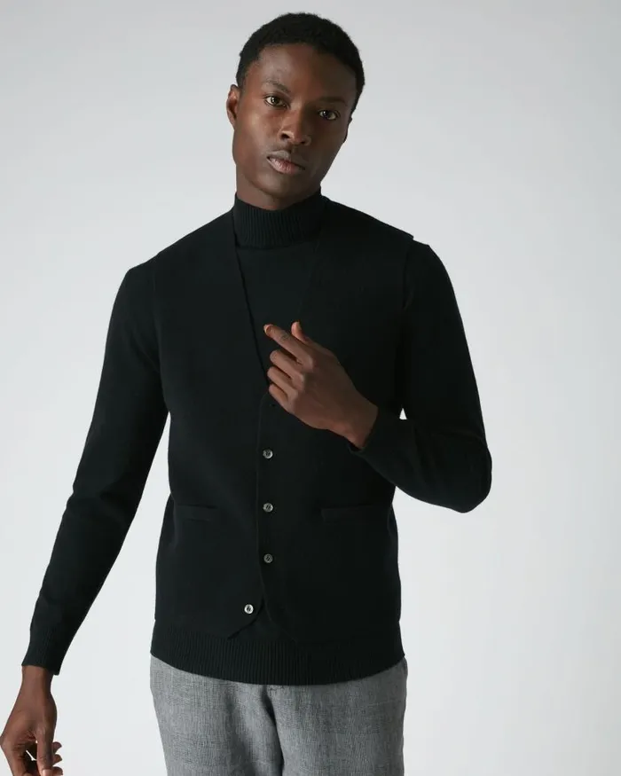 NPeal Gilets and Waistcoats Men Chelsea Cashmere Waistcoat Black