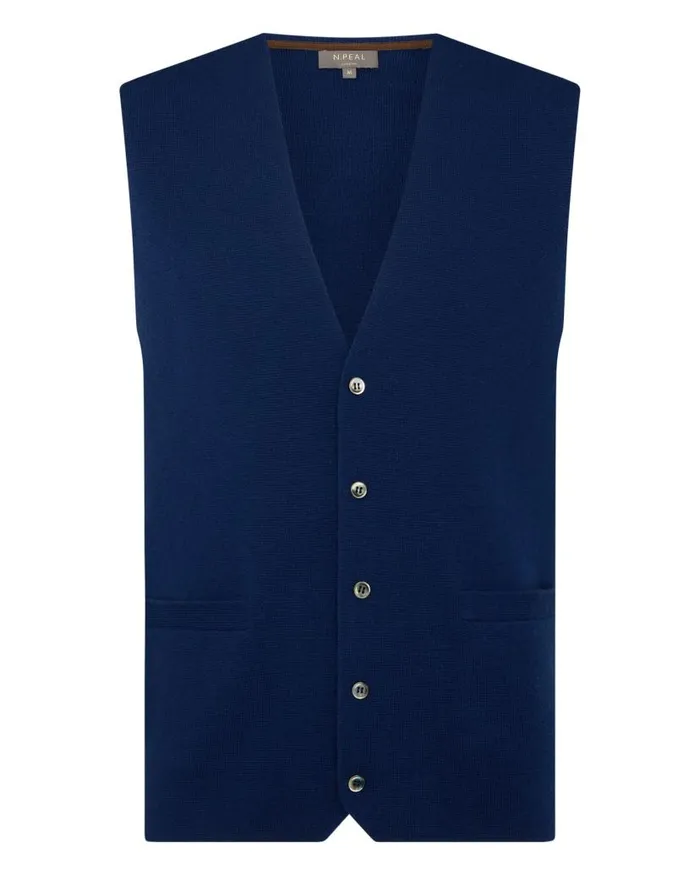 NPeal Gilets and Waistcoats Men Chelsea Cashmere Waistcoat French Blue