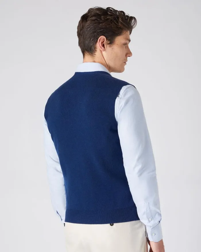 NPeal Gilets and Waistcoats Men Chelsea Cashmere Waistcoat French Blue