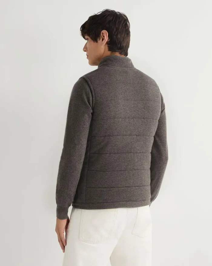 NPeal Gilets and Waistcoats Men Mall Cashmere Gilet Wood Smoke Brown