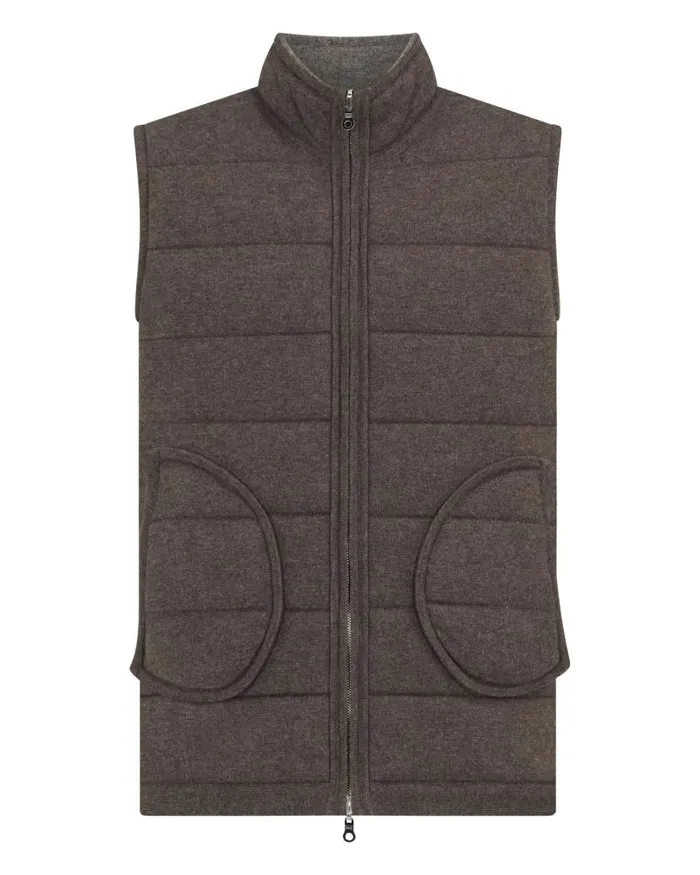 NPeal Gilets and Waistcoats Men Mall Cashmere Gilet Wood Smoke Brown