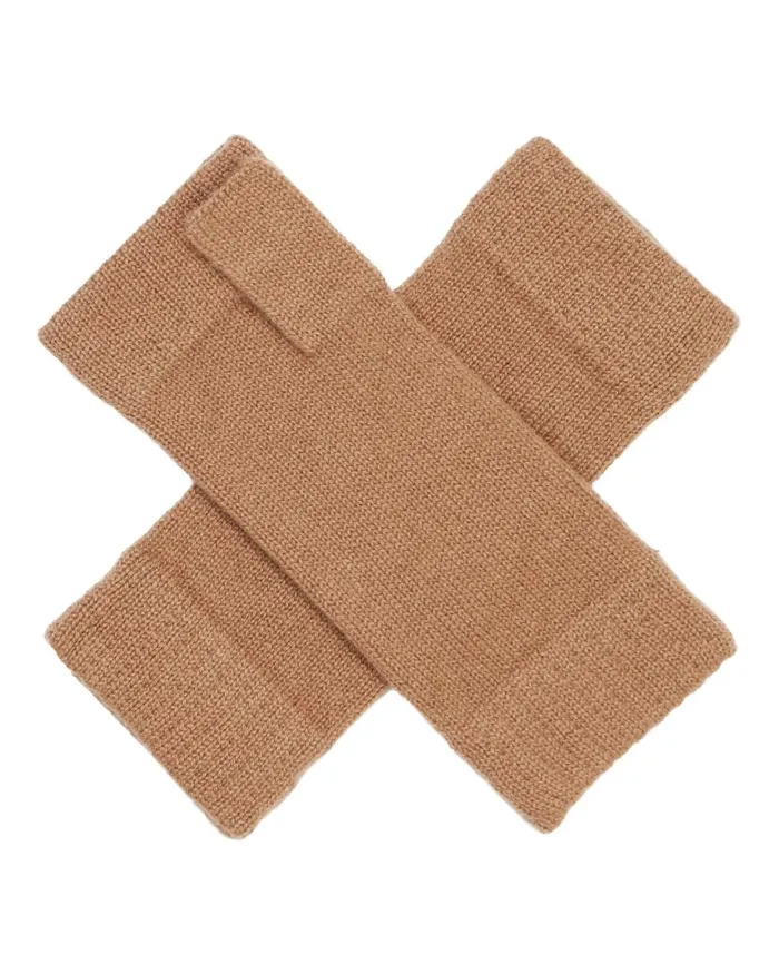 NPeal Gloves WomenMen Unisex Fingerless Cashmere Gloves Dark Camel Brown