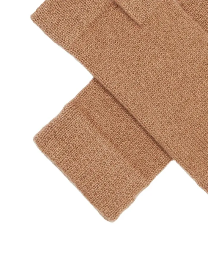 NPeal Gloves WomenMen Unisex Fingerless Cashmere Gloves Dark Camel Brown