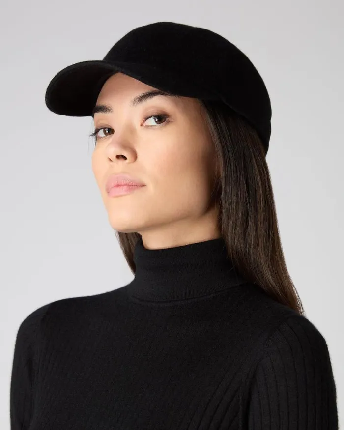 NPeal Hats WomenMen Unisex Cashmere Cap Black
