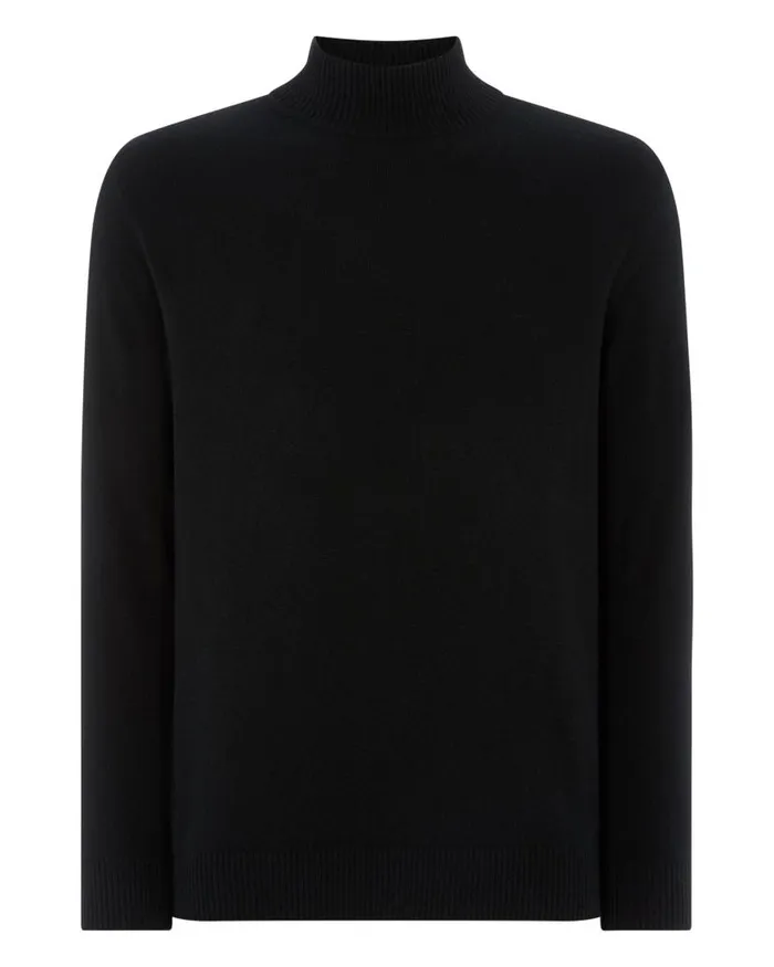 NPeal Jumpers Men Mayfair Turtle Neck Cashmere Jumper Black