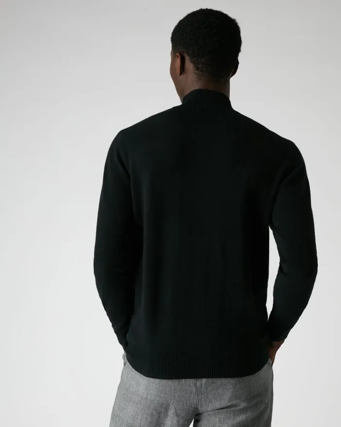 NPeal Jumpers Men Mayfair Turtle Neck Cashmere Jumper Black