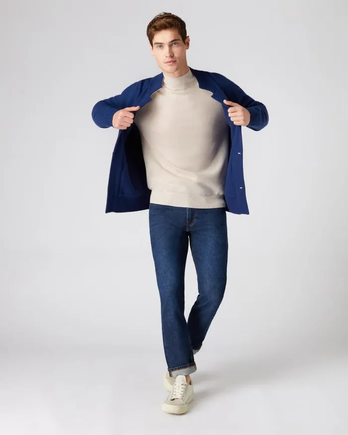 NPeal Jumpers Men Turtle Neck Cashmere Jumper Almond White