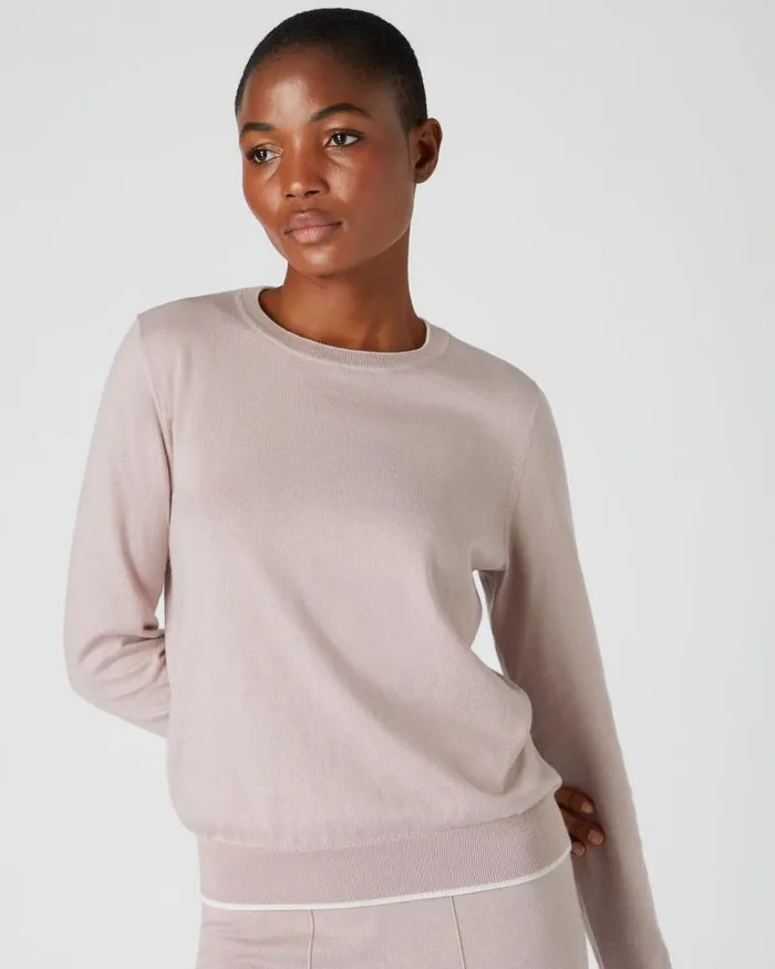 NPeal Jumpers Women Cotton Cashmere Jumper Dune Pink