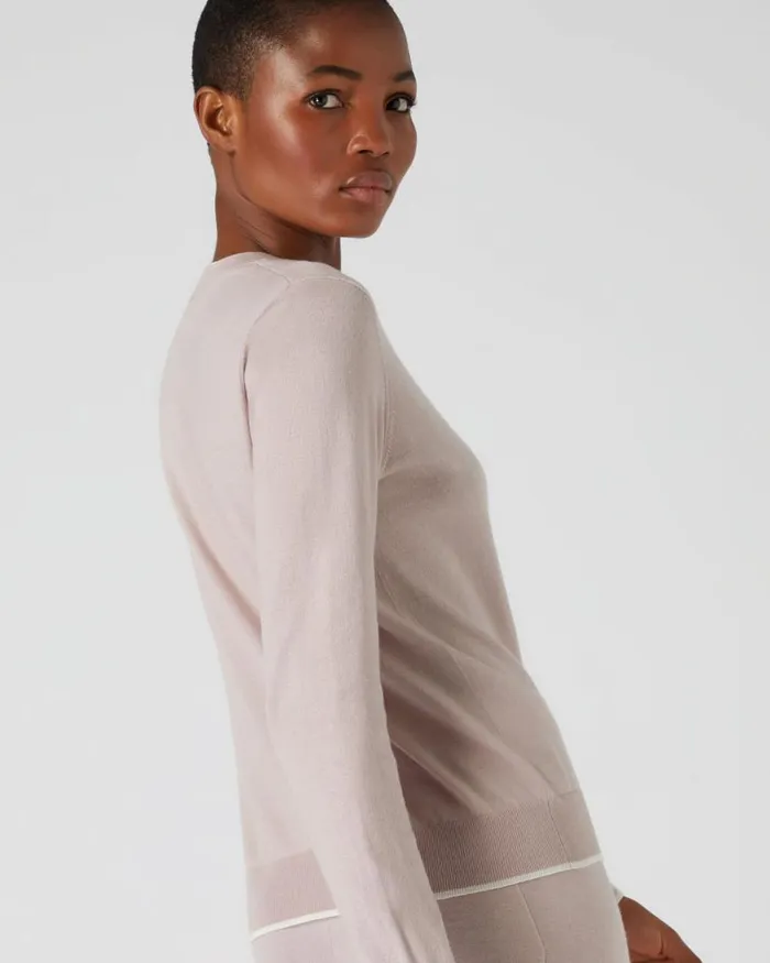 NPeal Jumpers Women Cotton Cashmere Jumper Dune Pink