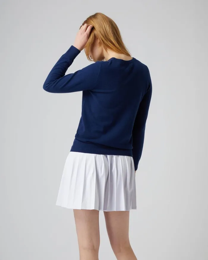 NPeal Jumpers Women Evie Classic Round Neck Cashmere Jumper French Blue