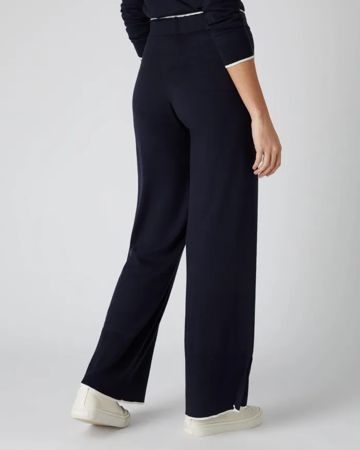 NPeal Leggings and Trousers Women Cotton Cashmere Trouser Navy Blue