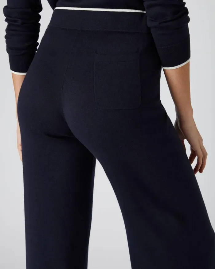NPeal Leggings and Trousers Women Cotton Cashmere Trouser Navy Blue