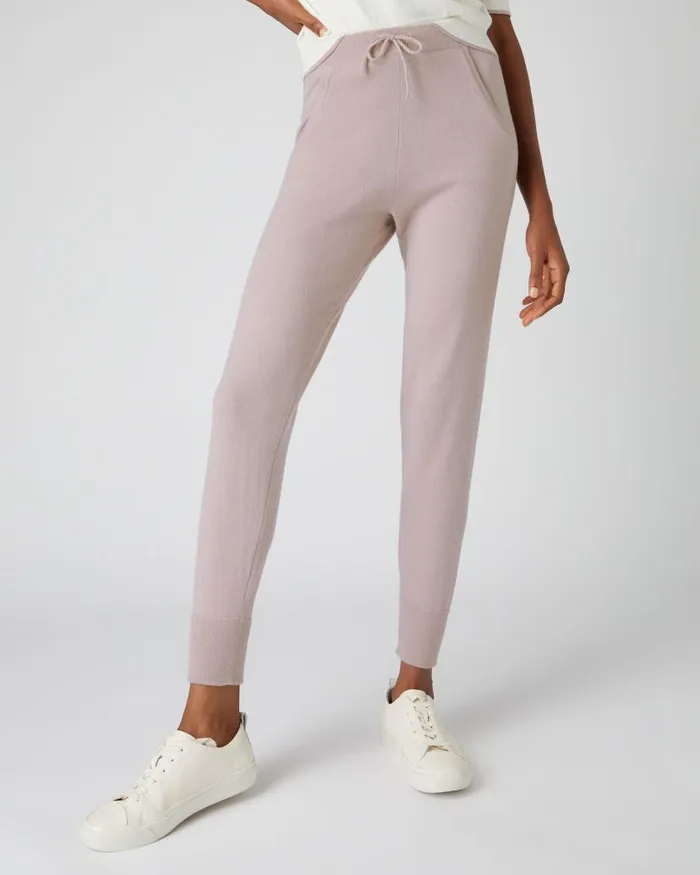 NPeal Leggings and Trousers Women Plain Cashmere Lounge Trousers Canvas Pink
