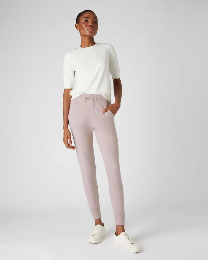 NPeal Leggings and Trousers Women Plain Cashmere Lounge Trousers Canvas Pink