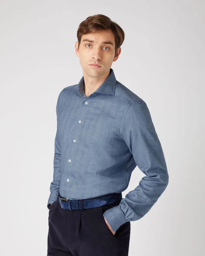 NPeal Shirts Men Cashmere Touch Shirt Sky Blue
