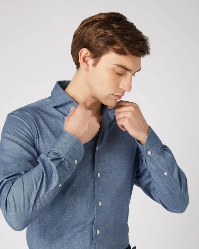 NPeal Shirts Men Cashmere Touch Shirt Sky Blue