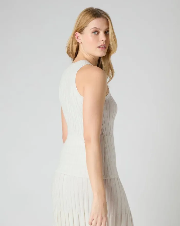 NPeal Tops and Tshirts Women Cotton Cashmere Silk Tank Top New Ivory White