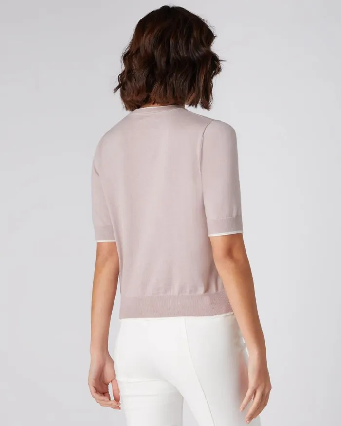 NPeal Tops and Tshirts Women Cotton Cashmere T Shirt Dune Pink