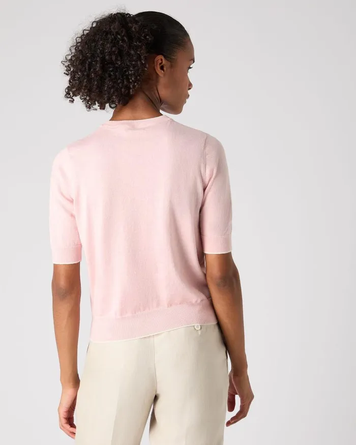 NPeal Tops and Tshirts Women Cotton Cashmere TShirt Spring Pink
