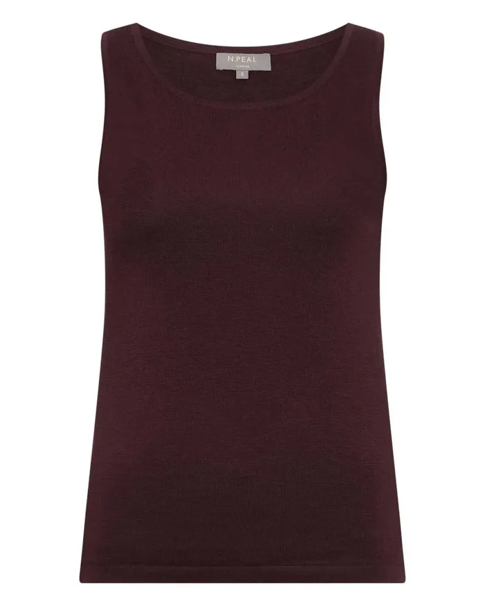 NPeal Tops and Tshirts Women Ella Superfine Cashmere Shell Top Clove Brown