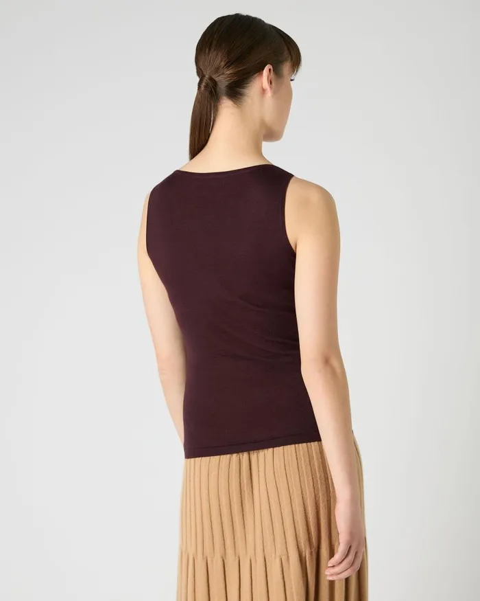 NPeal Tops and Tshirts Women Ella Superfine Cashmere Shell Top Clove Brown
